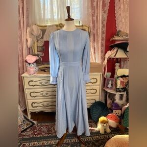 Milumia Women's Elegant Frilled Long Sleeve Pleated Fit & Flare Dress X-Small